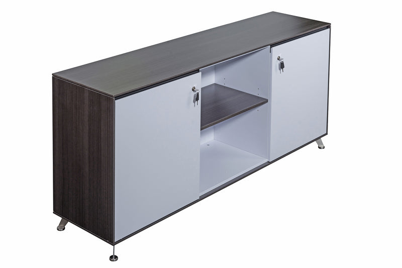 Nero 1.8m Two Door Credenza Unit with Adj. Shelving - Anthracite