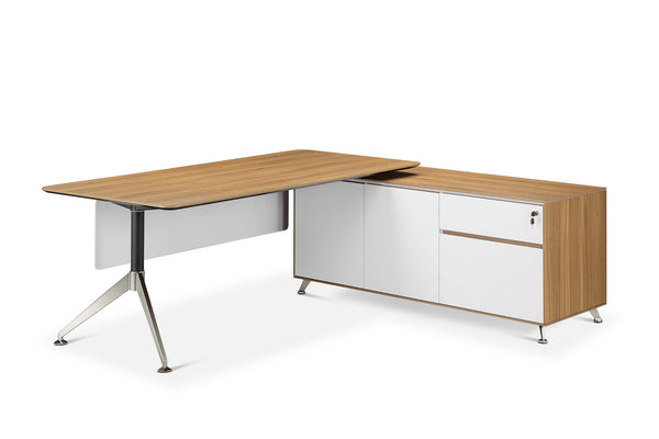 Nero 1.9m Corner Desk with Right Hand Return Unit - American Black Walnut