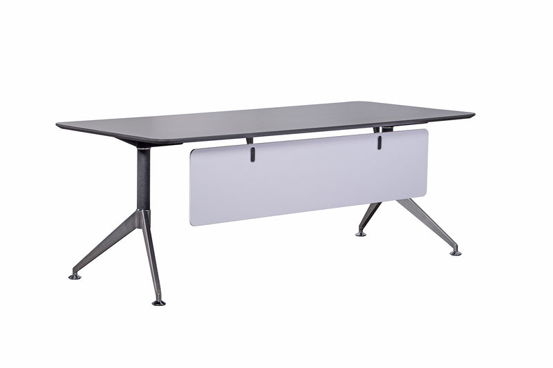 Nero 2.0m Rectangular Desk with Modesty Panel - Anthracite