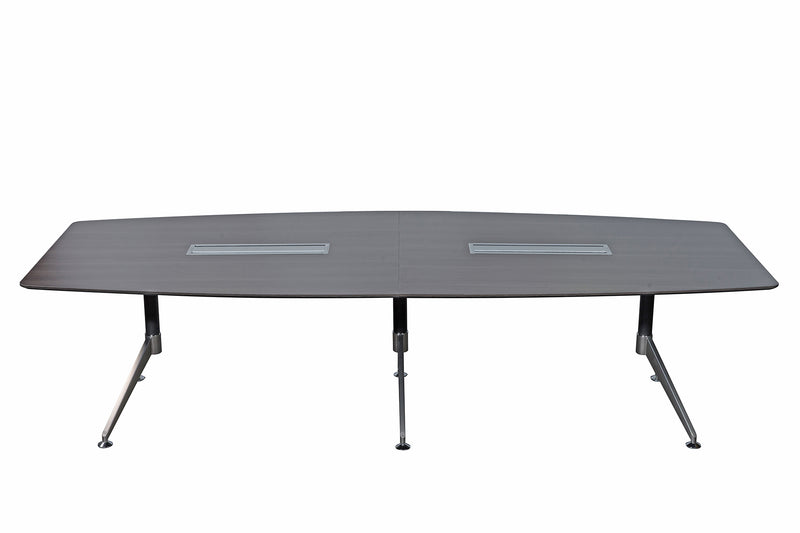 Nero 3.0m Conference Table with Dual Comms Box - Anthracite