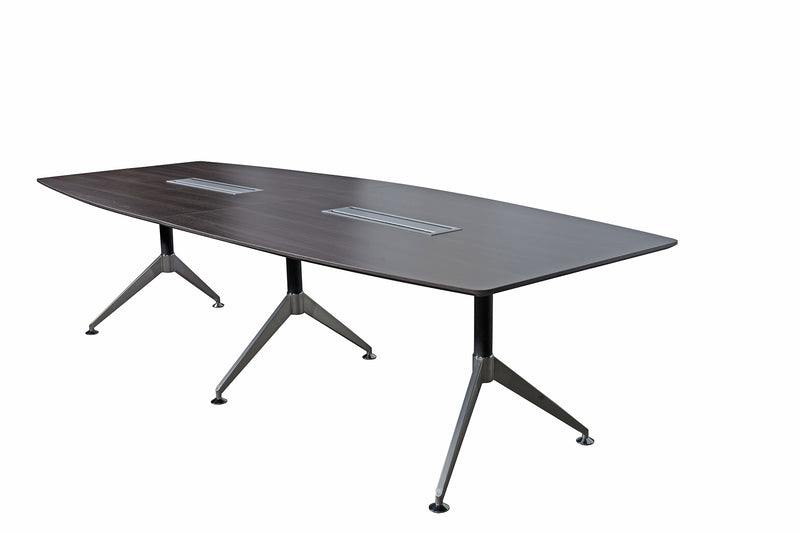 Nero 3.0m Conference Table with Dual Comms Box - Anthracite