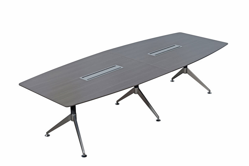 Nero 4.0m Conference Table with Dual Comms Box - Anthracite