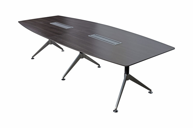 Nero 4.0m Conference Table with Dual Comms Box - Anthracite