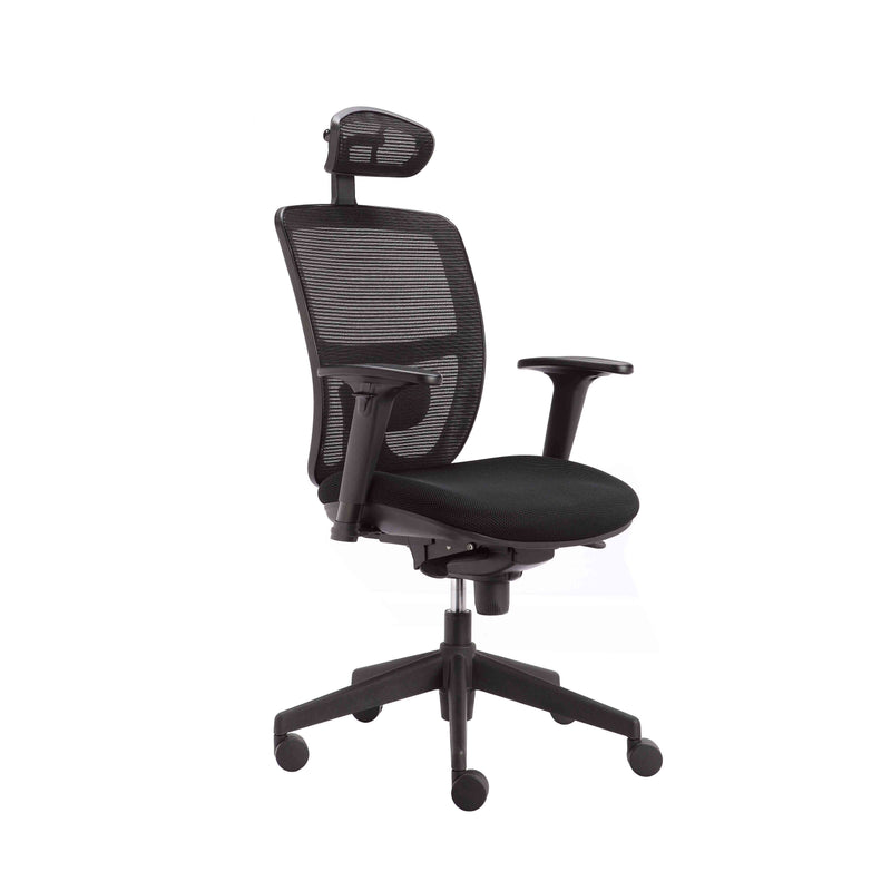 NMC - High Back Task Chair with headrest, height adjustable arms and lumbar support