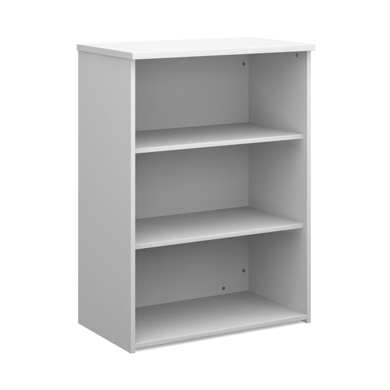 Universal bookcase 1090mm high with 2 shelves - White