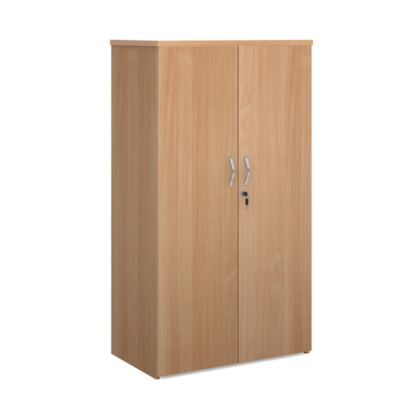 Universal double door cupboard 1440mm high with 3 shelves - Beech