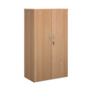 Universal double door cupboard 1440mm high with 3 shelves - Beech
