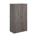 Universal double door cupboard 1440mm high with 3 shelves - Grey Oak