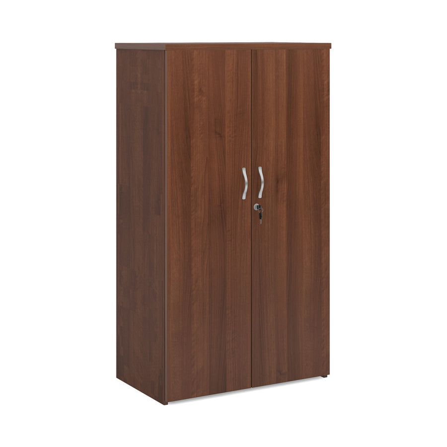 Universal double door cupboard 1440mm high with 3 shelves - Walnut