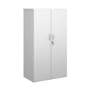 Universal double door cupboard 1440mm high with 3 shelves - White