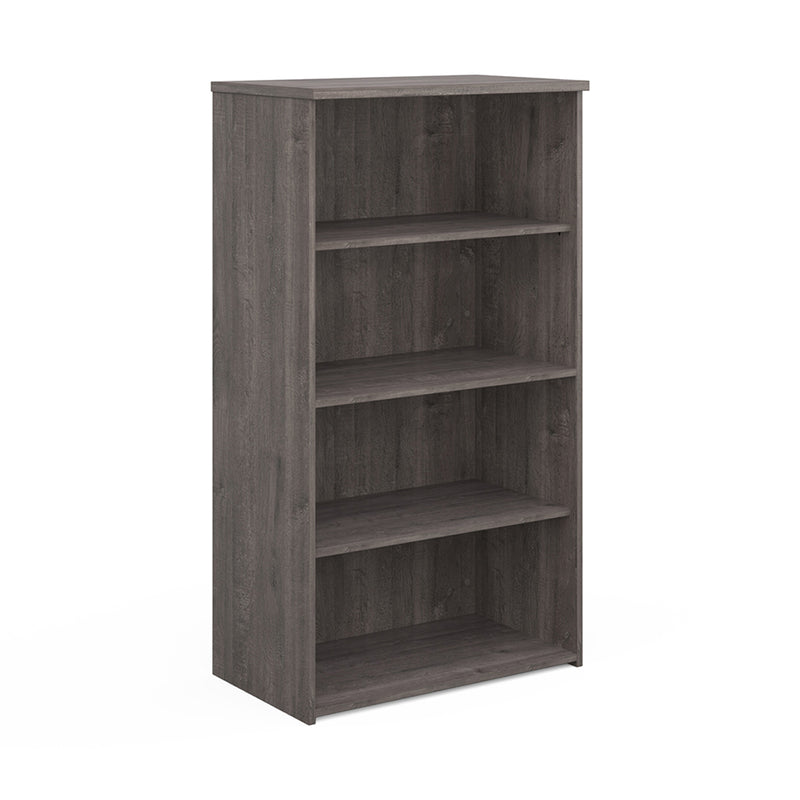 Universal bookcase 1440mm high with 3 shelves - Grey Oak