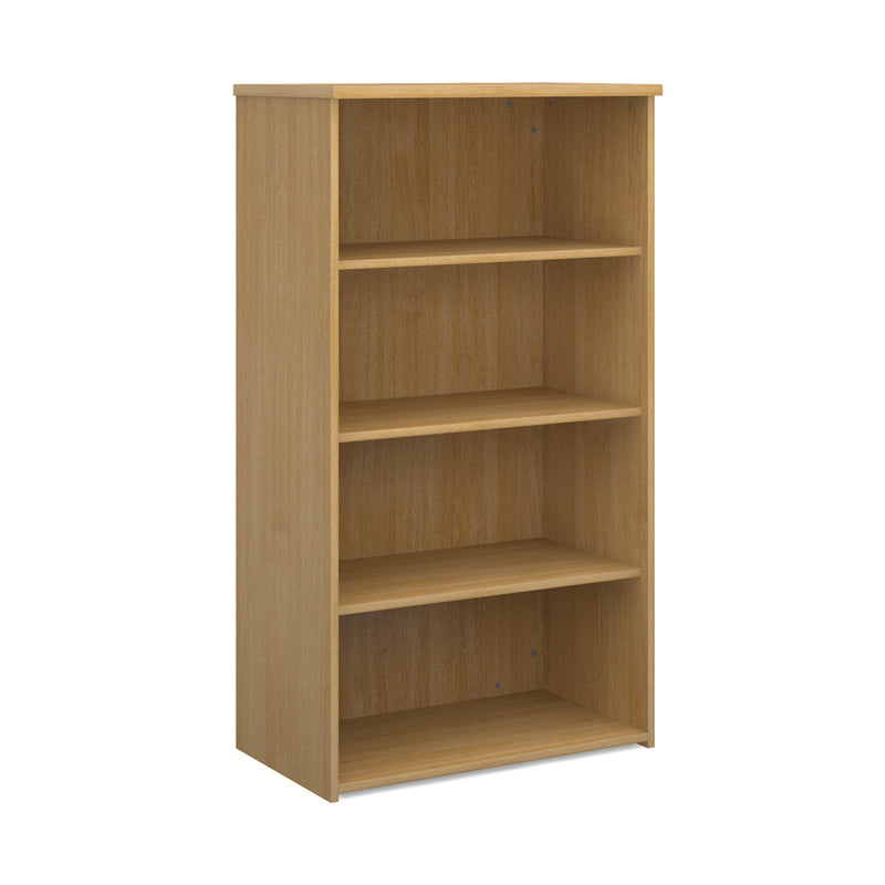 Universal bookcase 1440mm high with 3 shelves - Oak