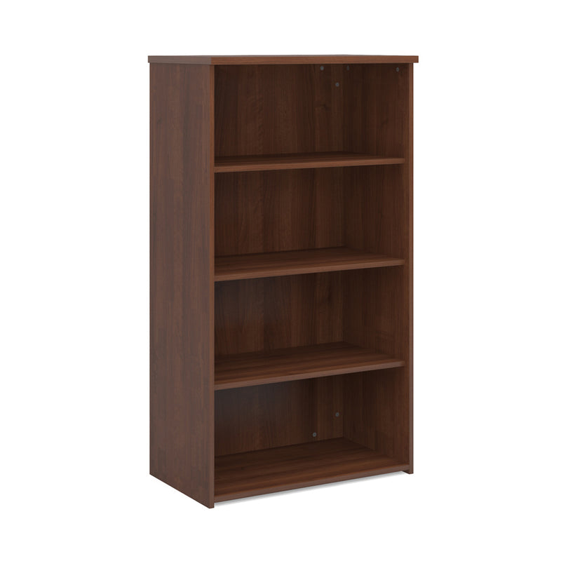 Universal bookcase 1440mm high with 3 shelves - Walnut