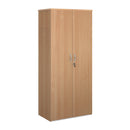 Universal double door cupboard 1790mm high with 4 shelves - Beech