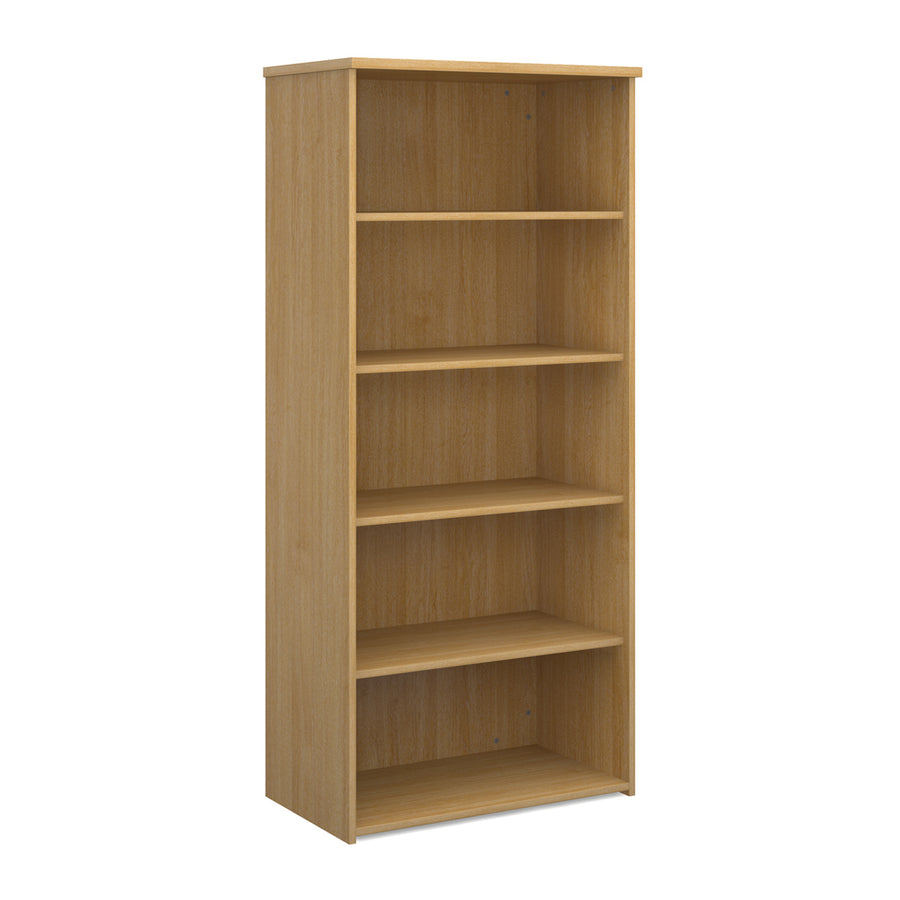 Universal bookcase 1790mm high with 4 shelves - Oak