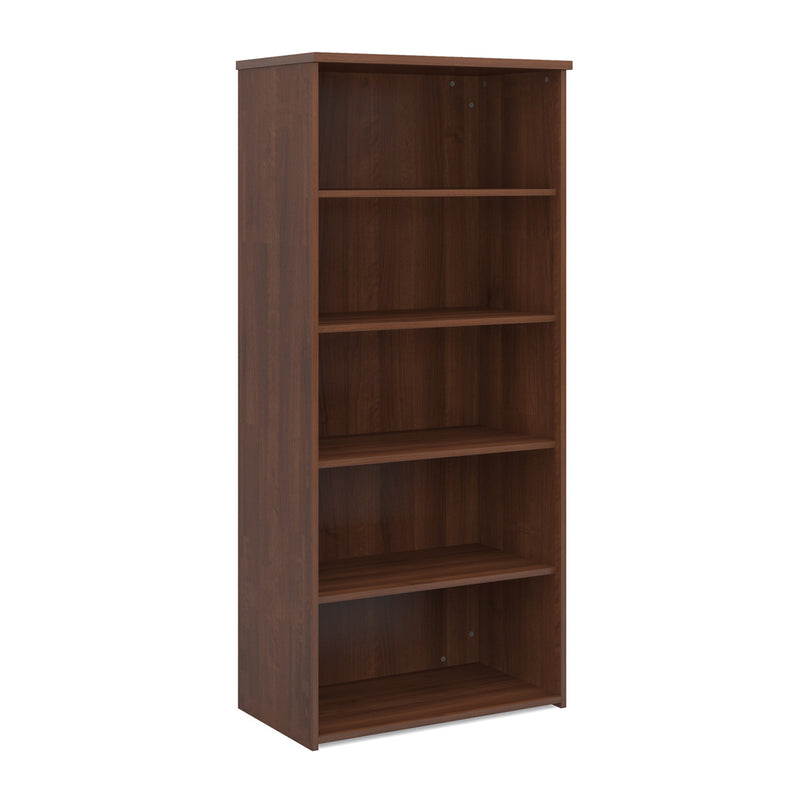 Universal bookcase 1790mm high with 4 shelves - Walnut