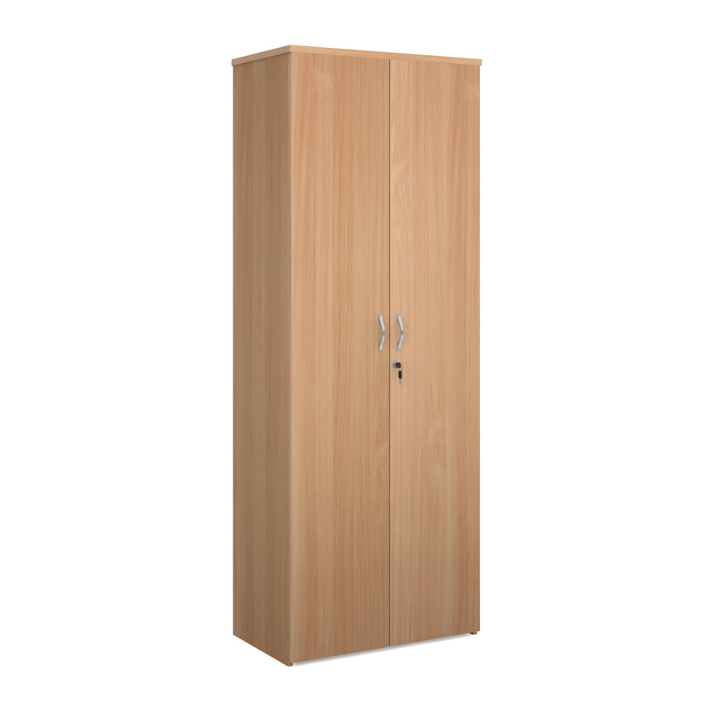 Universal double door cupboard 2140mm high with 5 shelves - Beech