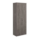 Universal double door cupboard 2140mm high with 5 shelves - Grey Oak