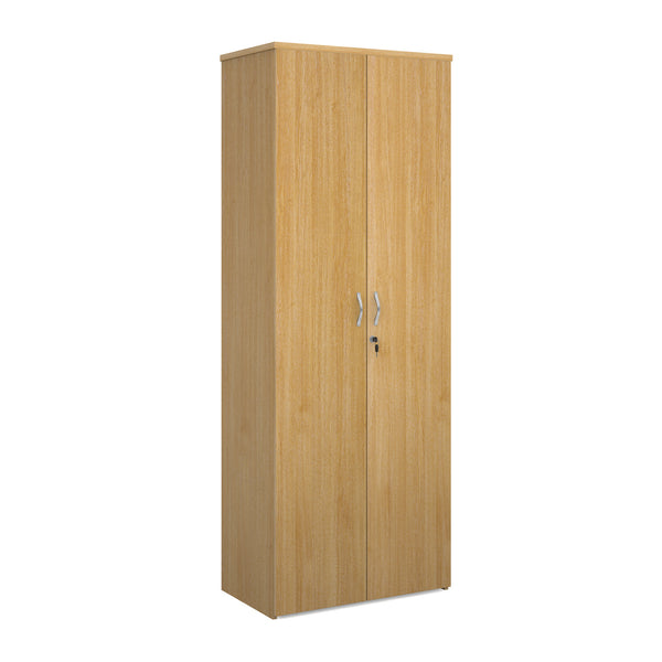 Universal double door cupboard 2140mm high with 5 shelves - Oak