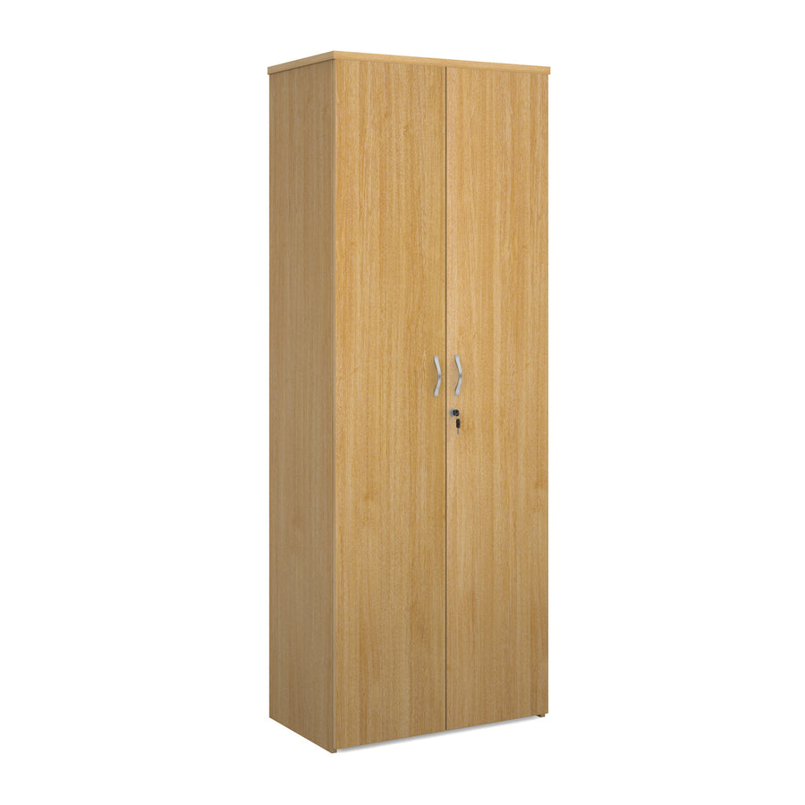 Universal double door cupboard 2140mm high with 5 shelves - Oak