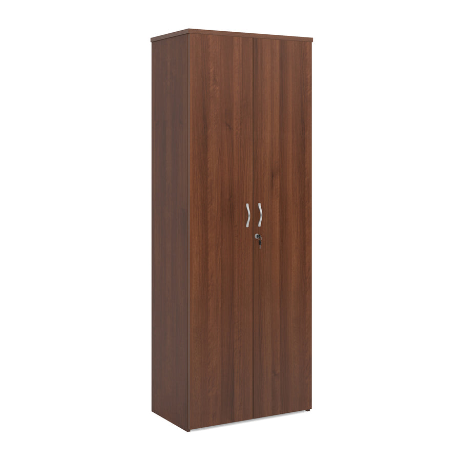 Universal double door cupboard 2140mm high with 5 shelves - Walnut