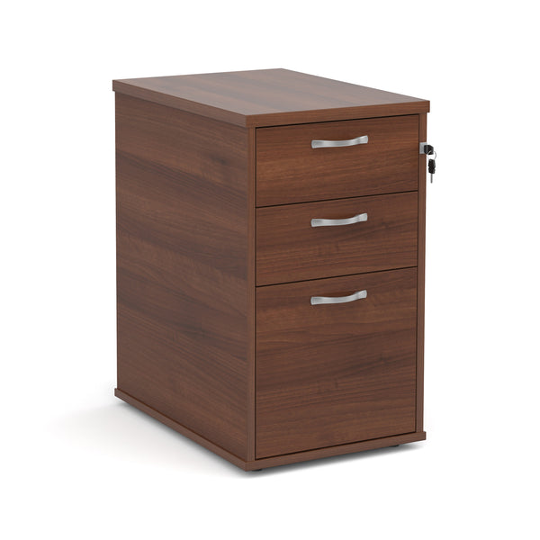 Desk high 3 drawer pedestal with silver handles 600mm deep