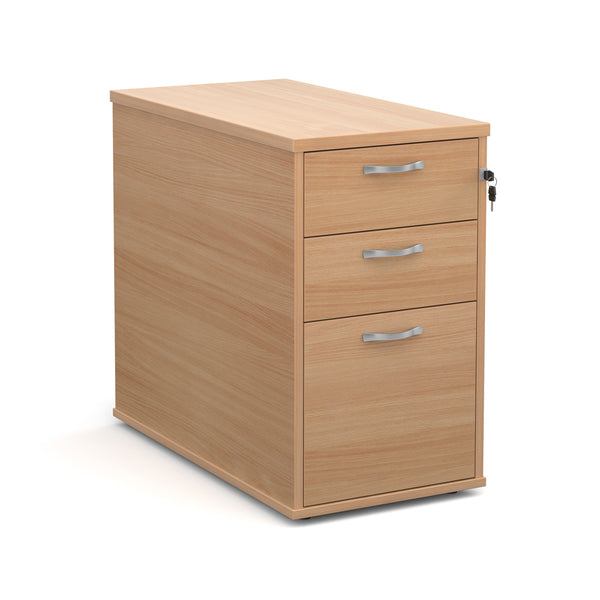 Desk high 3 drawer pedestal with silver handles 800mm deep