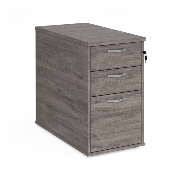 Desk high 3 drawer pedestal with silver handles 800mm deep