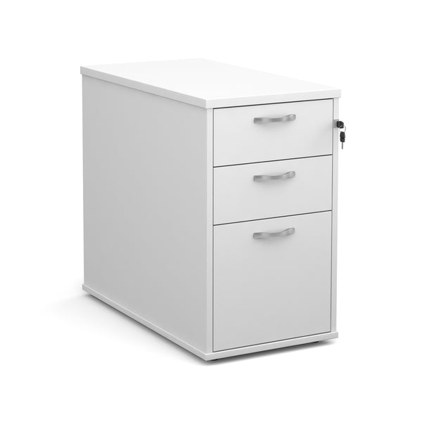 Desk high 3 drawer pedestal with silver handles 800mm deep