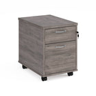 Mobile 2 drawer pedestal with silver handles 600mm deep - 2 or 3 draw