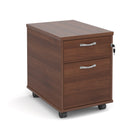 Mobile 2 drawer pedestal with silver handles 600mm deep - 2 or 3 draw