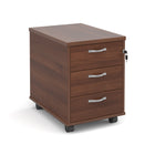 Mobile 2 drawer pedestal with silver handles 600mm deep - 2 or 3 draw