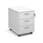 Mobile 2 drawer pedestal with silver handles 600mm deep - 2 or 3 draw