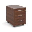 Mobile 2 drawer pedestal with silver handles 600mm deep - 2 or 3 draw