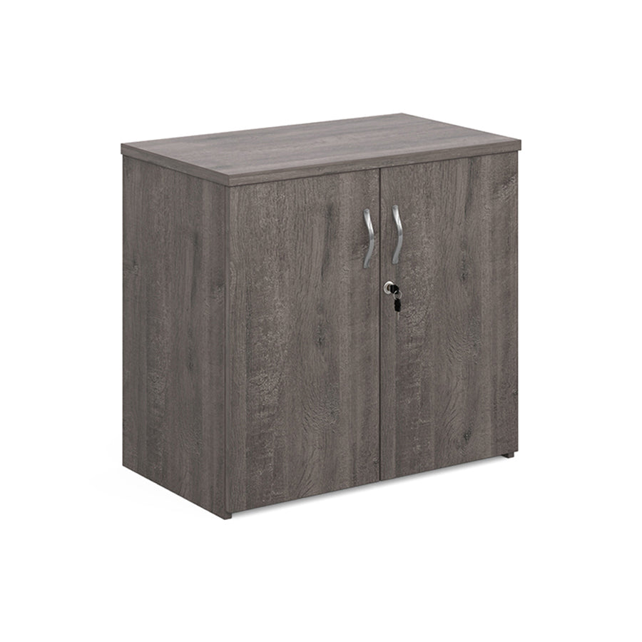 Universal double door cupboard 740mm high with 1 shelf - Grey Oak