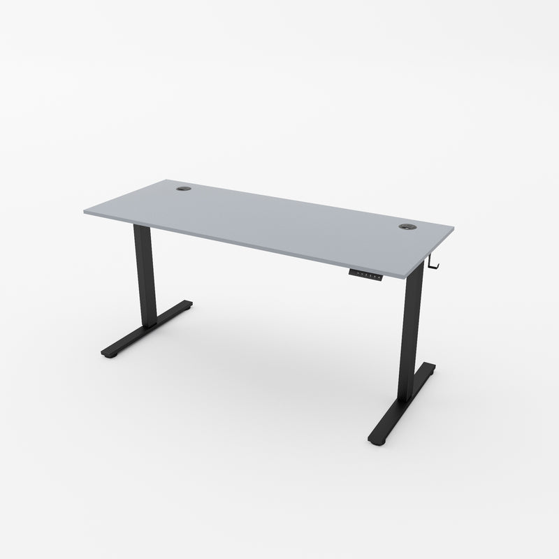 R750 Height-Adjustable Sit Stand Desk with Single Motor - Monument grey top