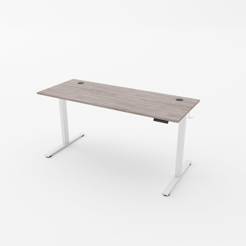 R750 Height-Adjustable Sit Stand Desk with Single Motor - Grey oak top