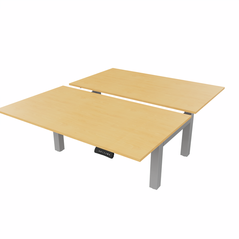 R802X Sit Stand Dual Desk with Dual Motor - Maple