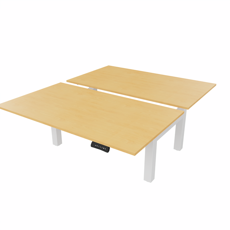 R802X Sit Stand Dual Desk with Dual Motor - Maple