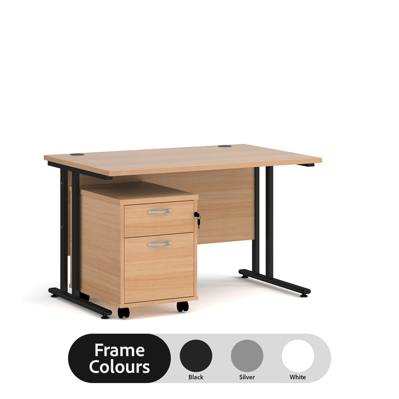 Maestro 25 straight desk - Beech