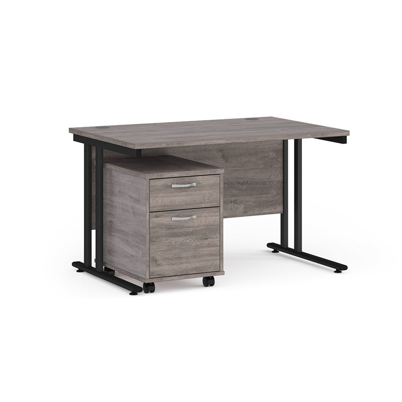 Maestro 25 straight desk - Grey Oak