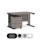 Maestro 25 straight desk - Grey Oak