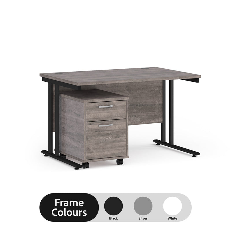 Maestro 25 straight desk - Grey Oak