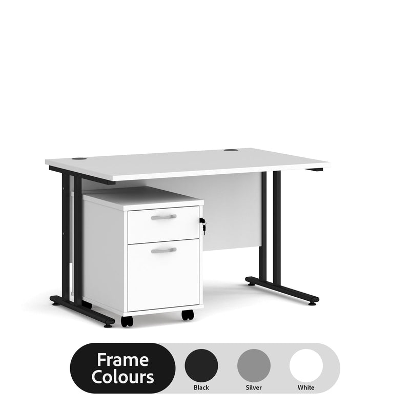 Maestro 25 straight desk - White