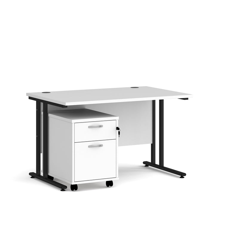 Maestro 25 straight desk - White