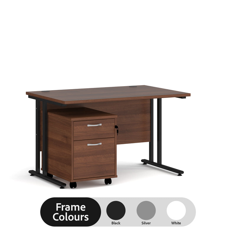 Maestro 25 straight desk - Walnut