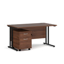 Maestro 25 straight desk - Walnut