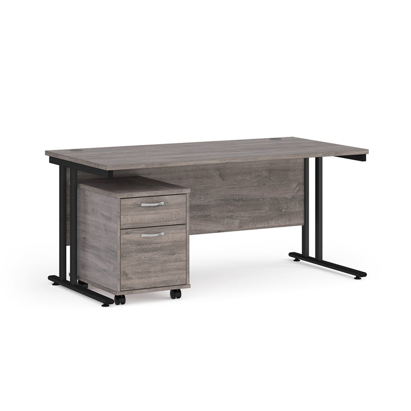 Maestro 25 straight desk - Grey Oak