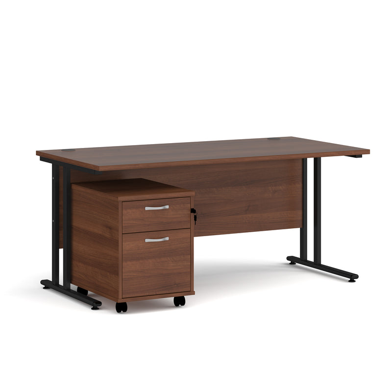 Maestro 25 straight desk - Walnut