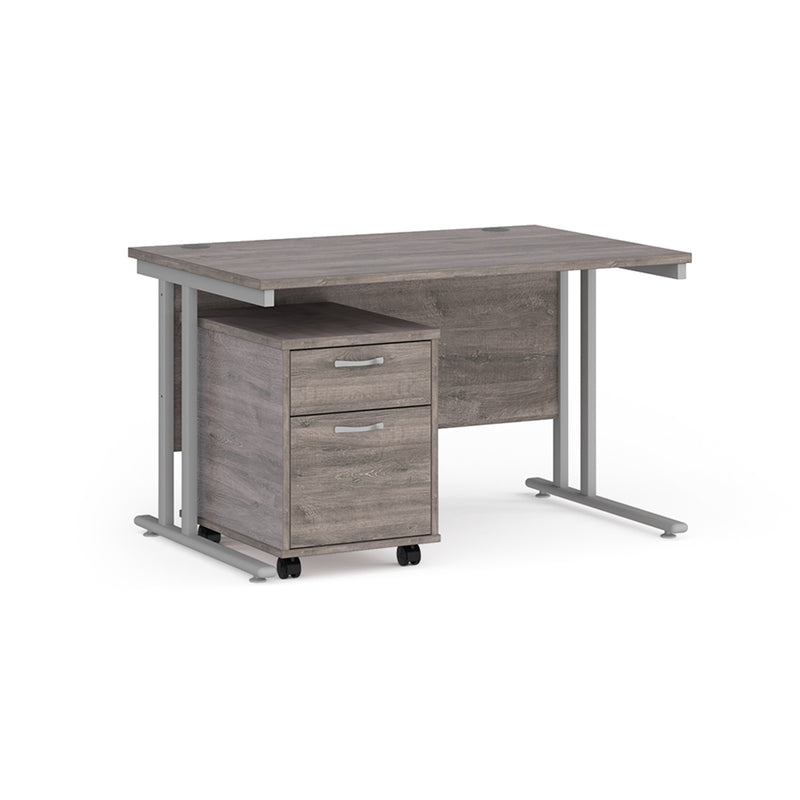 Maestro 25 straight desk - Grey Oak